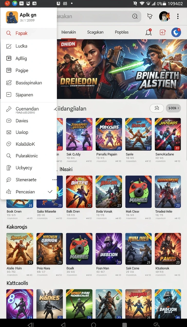 Tampilan antarmuka dewapoker di Android
